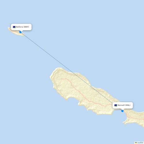 Solomon Airlines flights between Bellona and Rennell