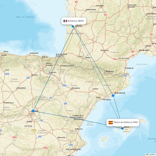 Volotea flights between Bordeaux and Palma de Mallorca