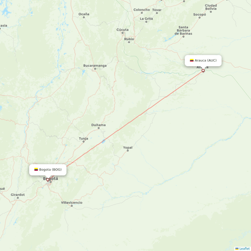 SATENA flights between Bogota and Arauca