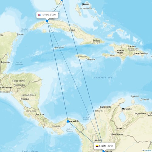 Wingo flights between Bogota and Havana
