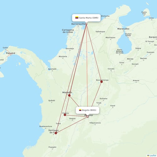 JetSMART flights between Bogota and Santa Marta
