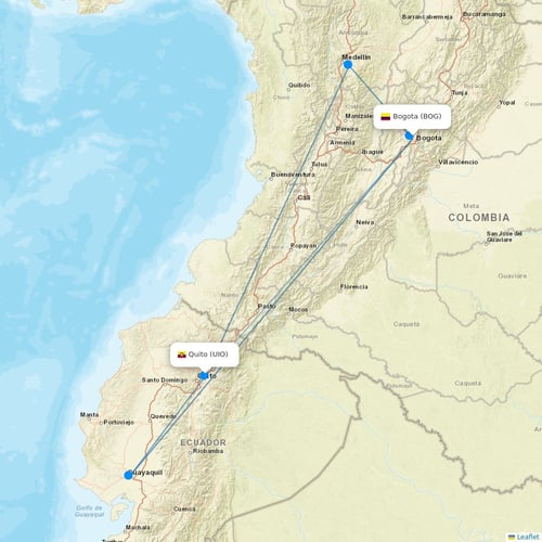 AVIANCA flights between Bogota and Quito