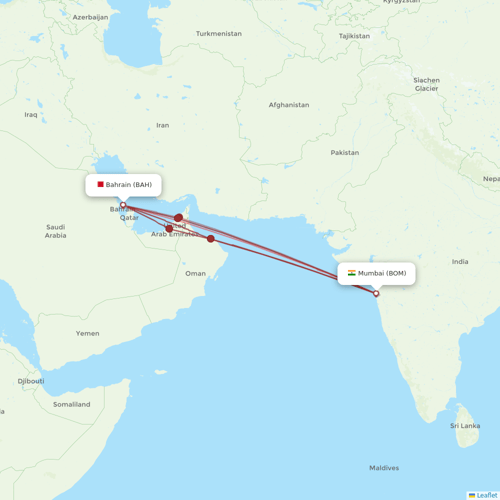 Gulf Air flights between Mumbai and Bahrain