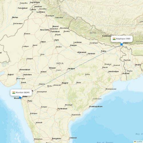 Starlight Airline flights between Mumbai and Bagdogra