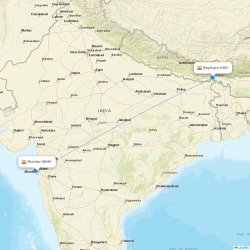 SpiceJet flights between Mumbai and Bagdogra