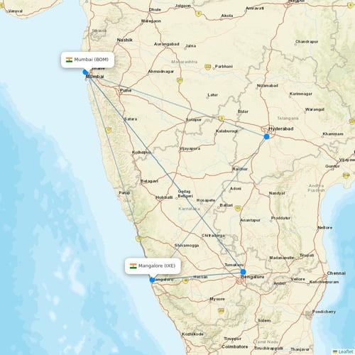 Air India Express flights between Mumbai and Mangalore