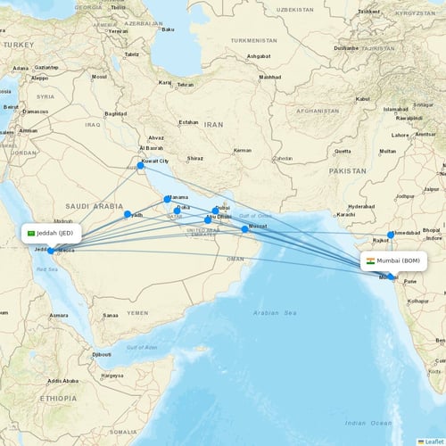 Starlight Airline flights between Mumbai and Jeddah
