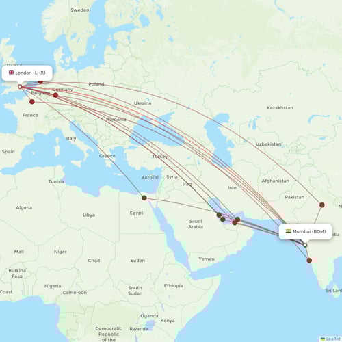 Virgin Atlantic flights between Mumbai and London