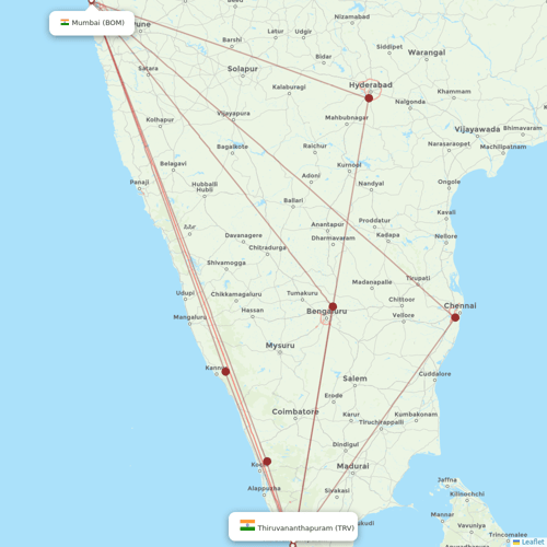 Air India flights between Mumbai and Thiruvananthapuram