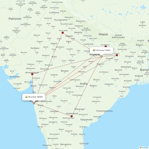 Starlight Airline flights between Mumbai and Varanasi