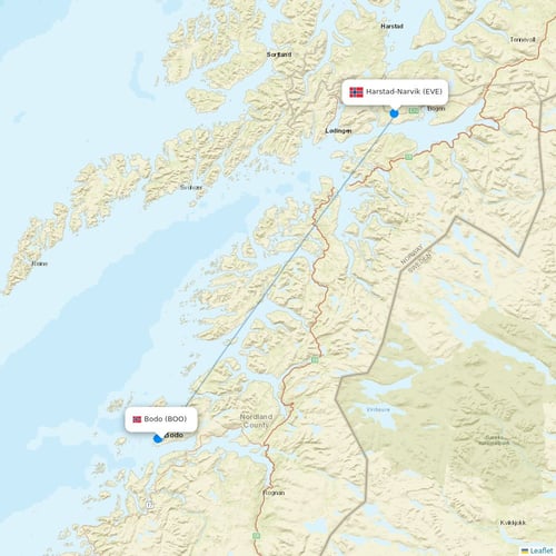 Wideroe flights between Bodo and Harstad-Narvik