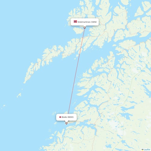 Wideroe flights between Bodo and Stokmarknes