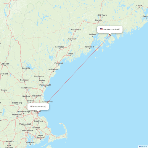 Cape Air flights between Boston and Bar Harbor