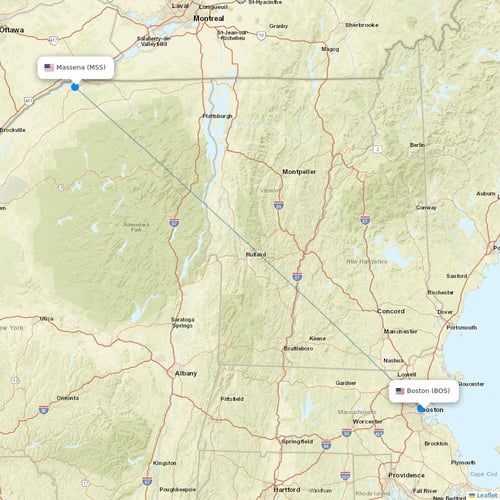Boutique Air flights between Boston and Massena