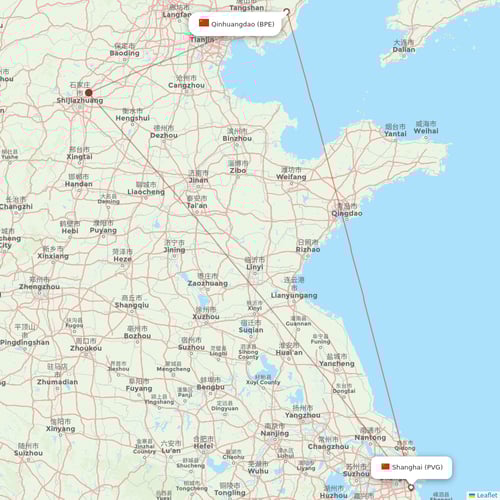 Shanghai Airlines flights between Qinhuangdao and Shanghai