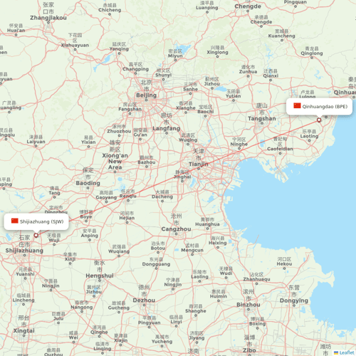 Chengdu Airlines flights between Qinhuangdao and Shijiazhuang