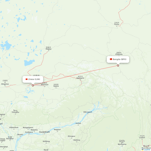 Tibet Airlines flights between Bangda and Lhasa/Lasa