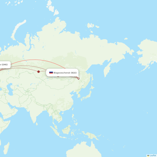 Ural Airlines flights between Blagoveschensk and Moscow