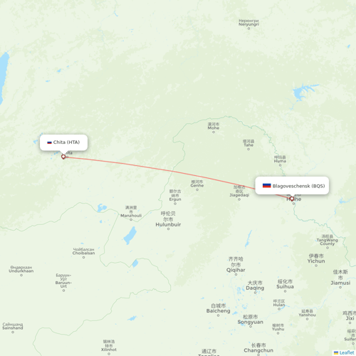 IrAero flights between Blagoveschensk and Chita