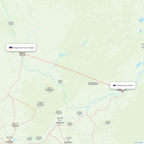 Aurora flights between Blagoveschensk and Khabarovsk