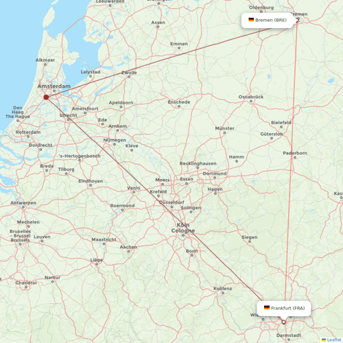 Lufthansa flights between Bremen and Frankfurt