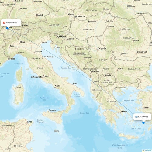 TAB flights between Berne and Kos