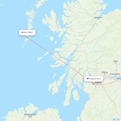 Loganair flights between Barra and Glasgow