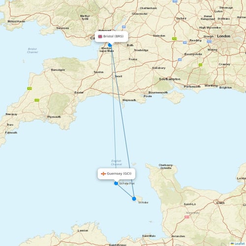 Aurigny Air Services flights between Bristol and Guernsey