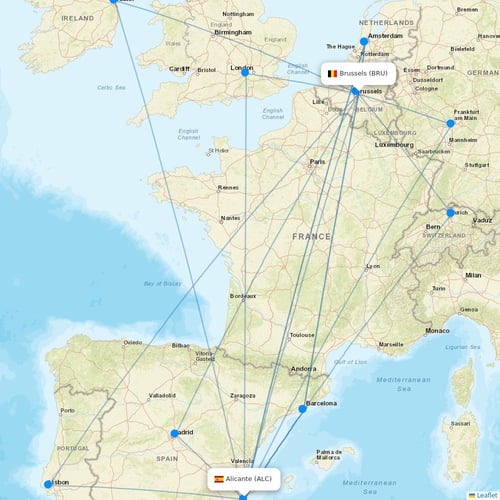 TUI Airlines Belgium flights between Brussels and Alicante