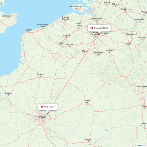Brussels Airlines flights between Brussels and Paris
