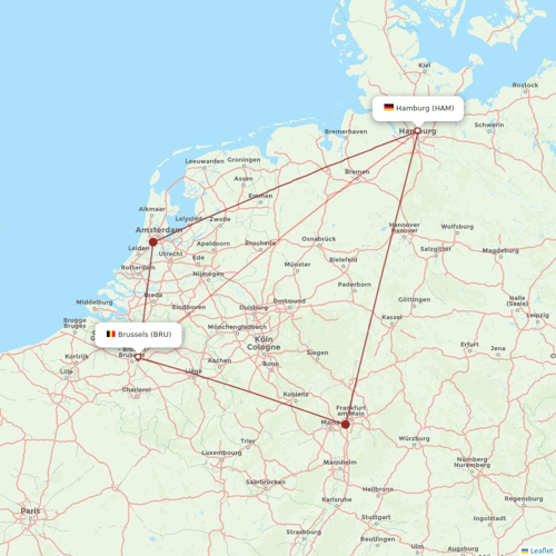 Brussels Airlines flights between Brussels and Hamburg