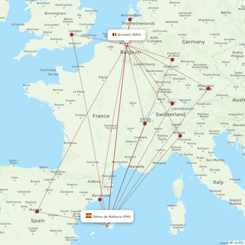 TUI Airlines Belgium flights between Brussels and Palma de Mallorca