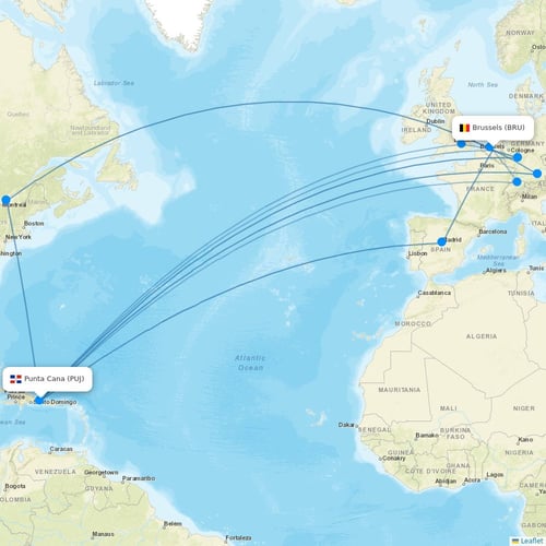 TUI Airlines Belgium flights between Brussels and Punta Cana
