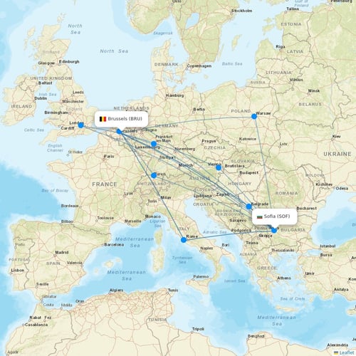Bulgaria Air flights between Brussels and Sofia