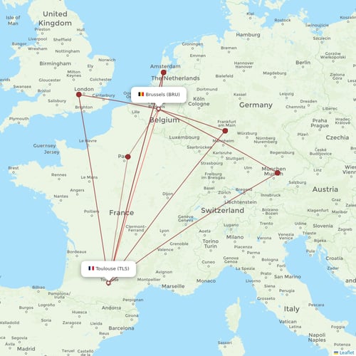 Brussels Airlines flights between Brussels and Toulouse