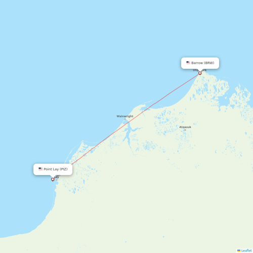 Astral Aviation flights between Utqiagvik Barrow and Point Lay