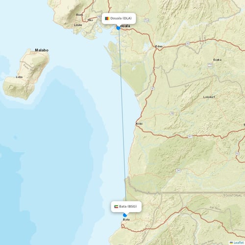 Afrijet flights between Bata and Douala