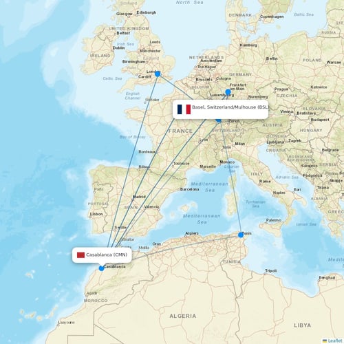 Air Arabia Maroc flights between Basel, Switzerland/Mulhouse and Casablanca