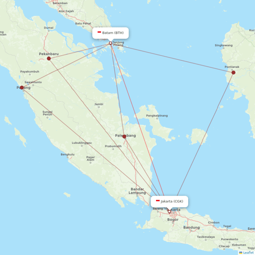 Garuda Indonesia flights between Batam and Jakarta