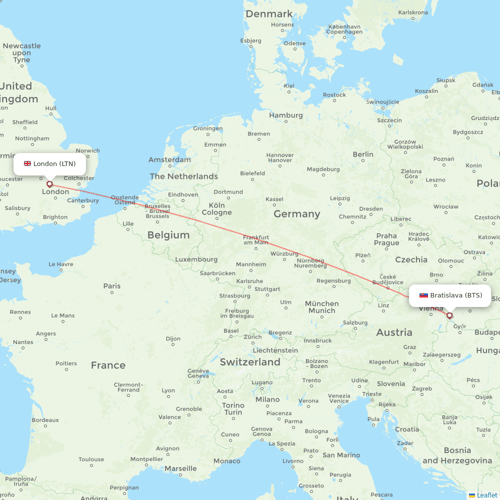 Wizz Air UK flights between Bratislava and London