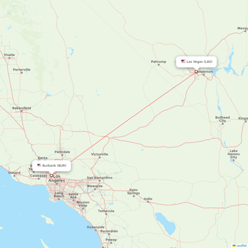 Southwest Airlines flights between Burbank and Las Vegas
