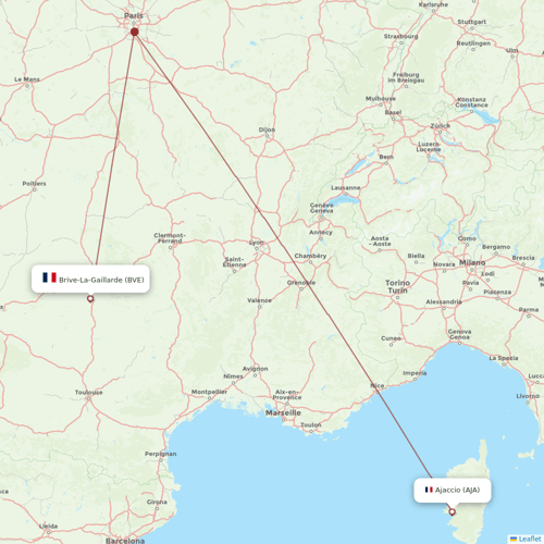 Flyest Lineas Aereas flights between Brive-La-Gaillarde and Ajaccio