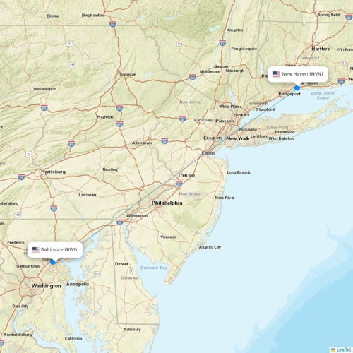 Xtra Airways flights between Baltimore and New Haven
