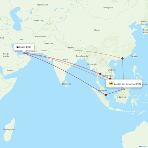 Royal Brunei Airlines flights between Bandar Seri Begawan and Dubai