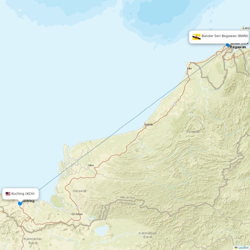 Royal Brunei Airlines flights between Bandar Seri Begawan and Kuching