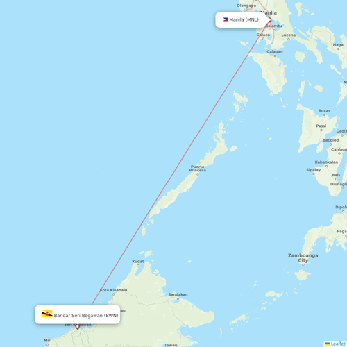 Royal Brunei Airlines flights between Bandar Seri Begawan and Manila