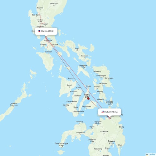 Philippine Airlines flights between Butuan and Manila