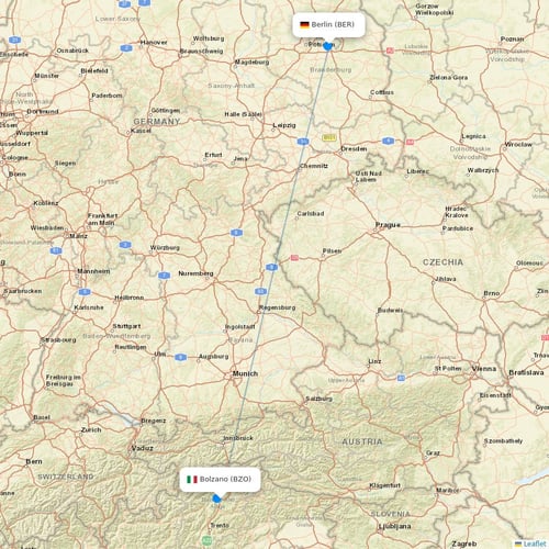 Sky Alps flights between Bolzano and Berlin