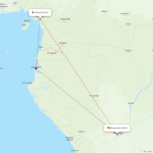 RwandAir flights between Brazzaville and Douala