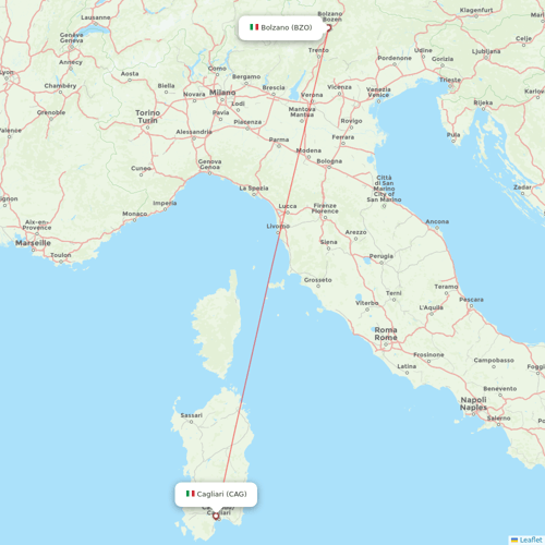 Bukovyna Airlines flights between Cagliari and Bolzano